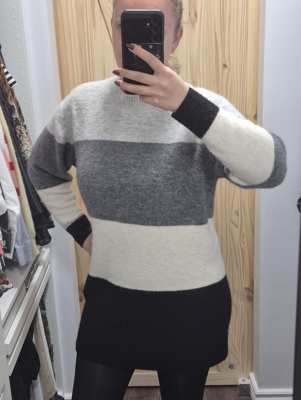 Alpaca Wool Blend Colourblock Sweater Dress